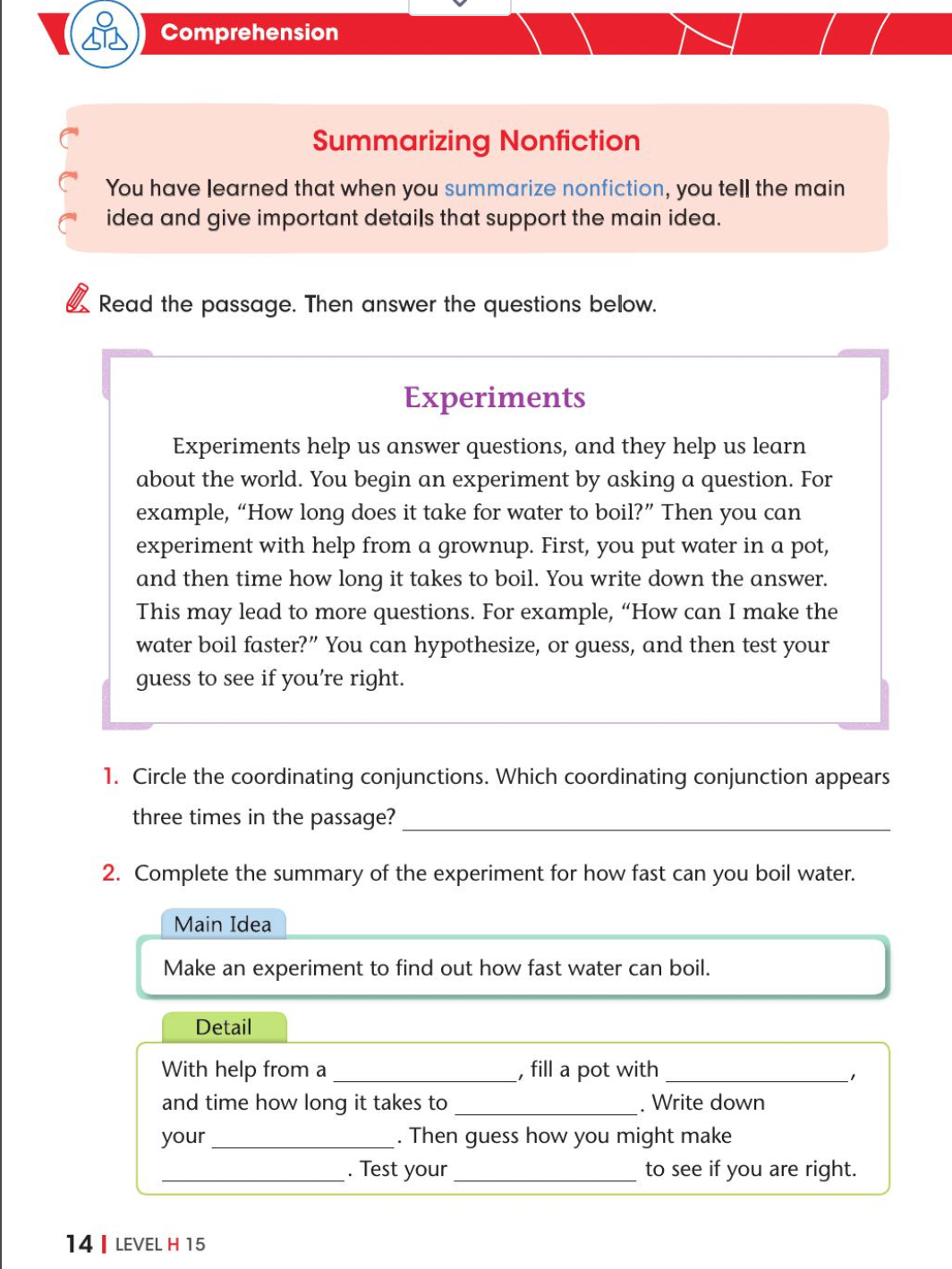 Comprehension Eye Level G 3 In-depth Comprehension Strategies
