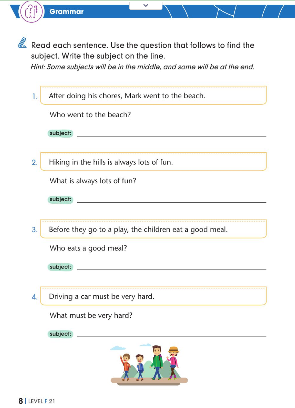 English Grammar F Explanation of Grammar concept and hint is provided to enable self learning